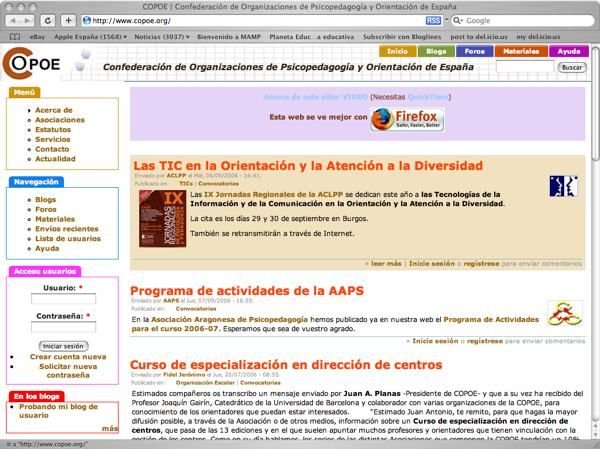 Otro trabajito con Drupal: la web de COPOE