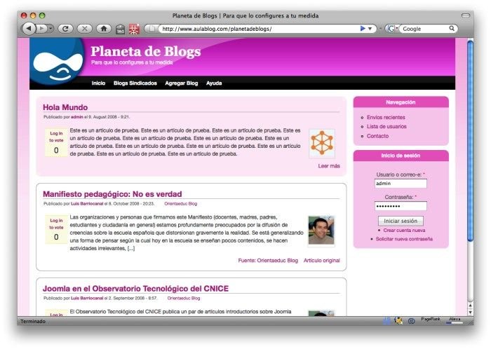 Planeta de Blogs con Drupal